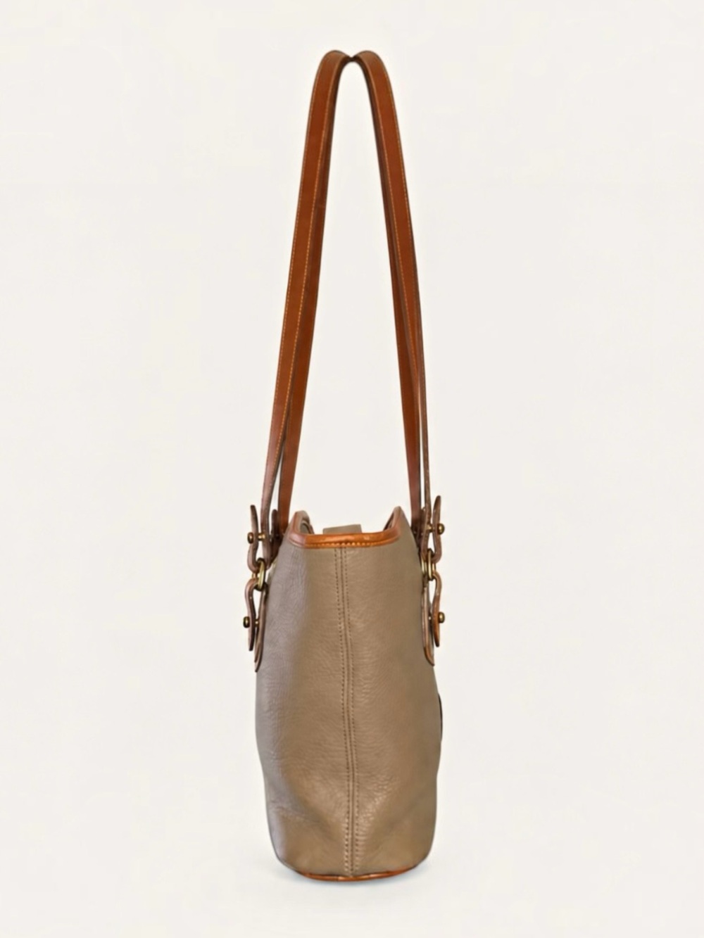 Dooney & Bourke Vintage AWL Small Stephanie Leather Shoulder Tote Taupe R138 - Picture 5 of 16